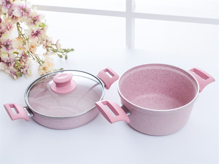 Amanda Granite Granite cookware set Pan 18 cm Pink