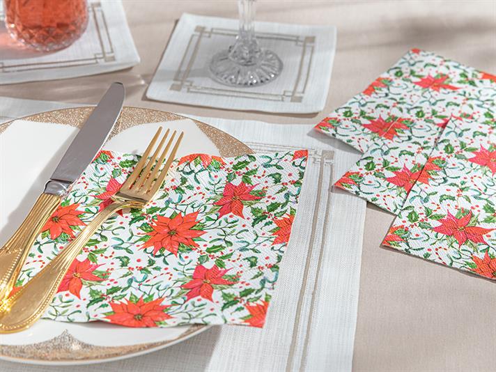 Set 20 șervețele, Amaryllis, hârtie, 33x33 cm, multicolor