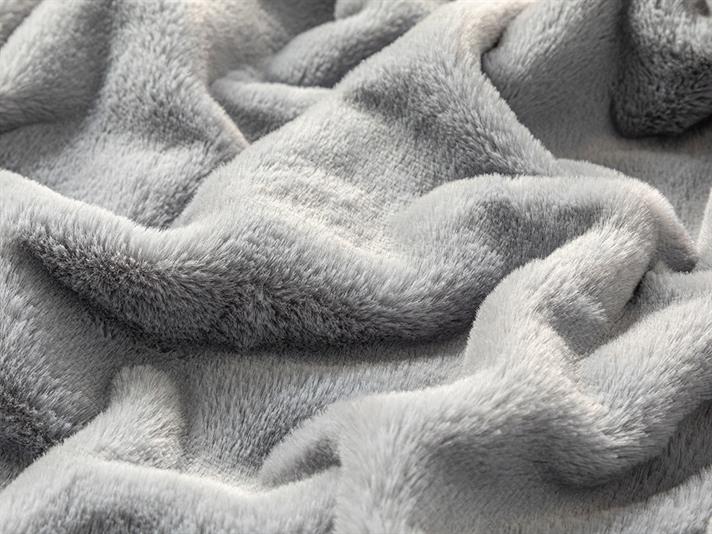 Pătură decorativă pentru fotoliu sau canapea, Amor, poliester, 140x170 cm, gri