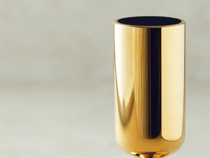 Suport lumânare, Candlelight, sticlă, 6x17 cm, auriu