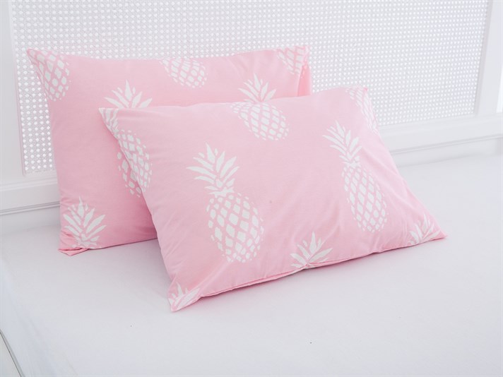 ananas Cu Bumbac Cu 2 Piese Față De Pernă 50x70 cm Roz