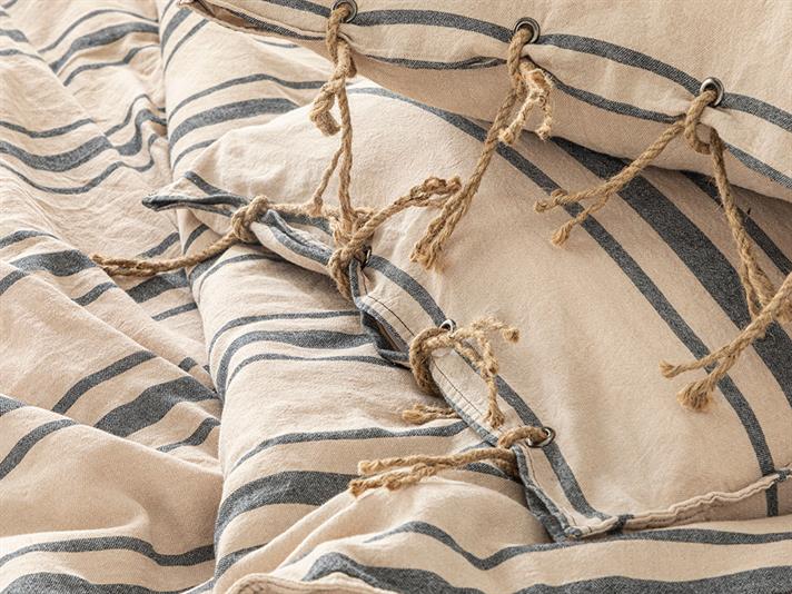 Anchor Hitch Spălat Parțial King Size Set Lenjerie De Pat 240x220 cm Bej - Indigo.