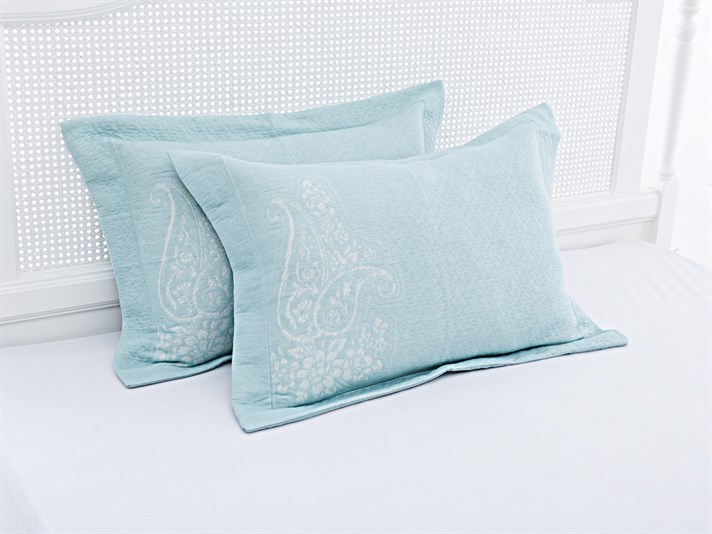 Andalus  Împletitură Persoană dublă  SET CUVERTURĂ DE PAT 250x260 cm Seledon,