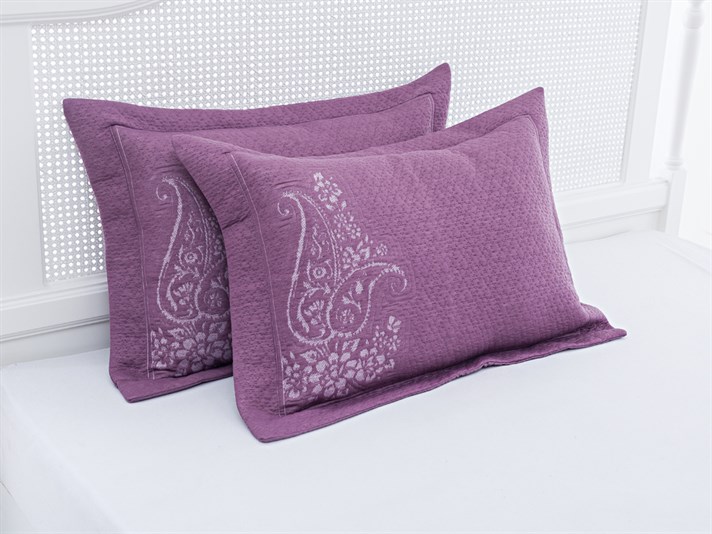 Andalus  Împletitură Persoană dublă  SET CUVERTURĂ DE PAT 250x260 cm Violet închis