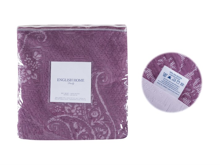 Andalus  Împletitură Persoană dublă  SET CUVERTURĂ DE PAT 250x260 cm Violet închis