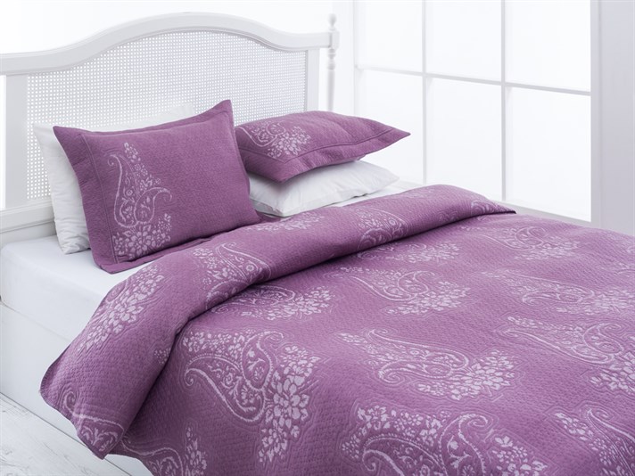 Andalus  Împletitură Persoană dublă  SET CUVERTURĂ DE PAT 250x260 cm Violet închis