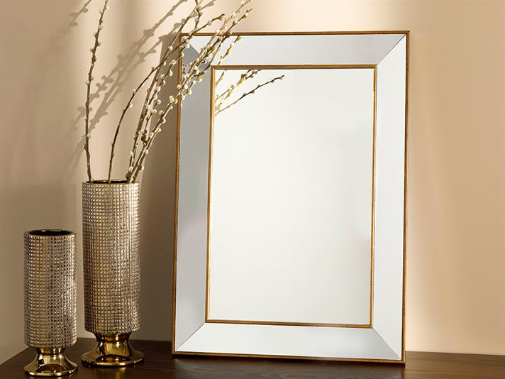 Oglindă de perete, Andrea, poliuretan, 50x70 cm, auriu