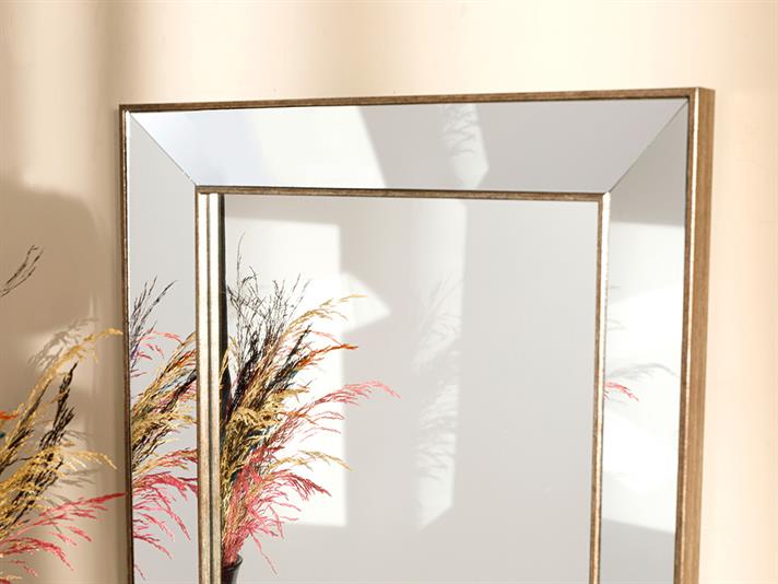 Oglindă de perete, Andrea, poliuretan, 50x50 cm, auriu