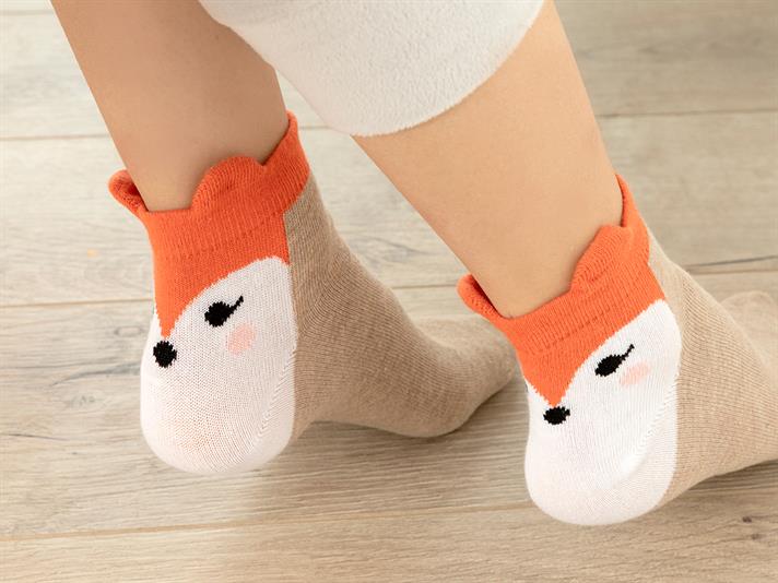 Animals Cotton Women Short-Calf Socks 36-40 Brick