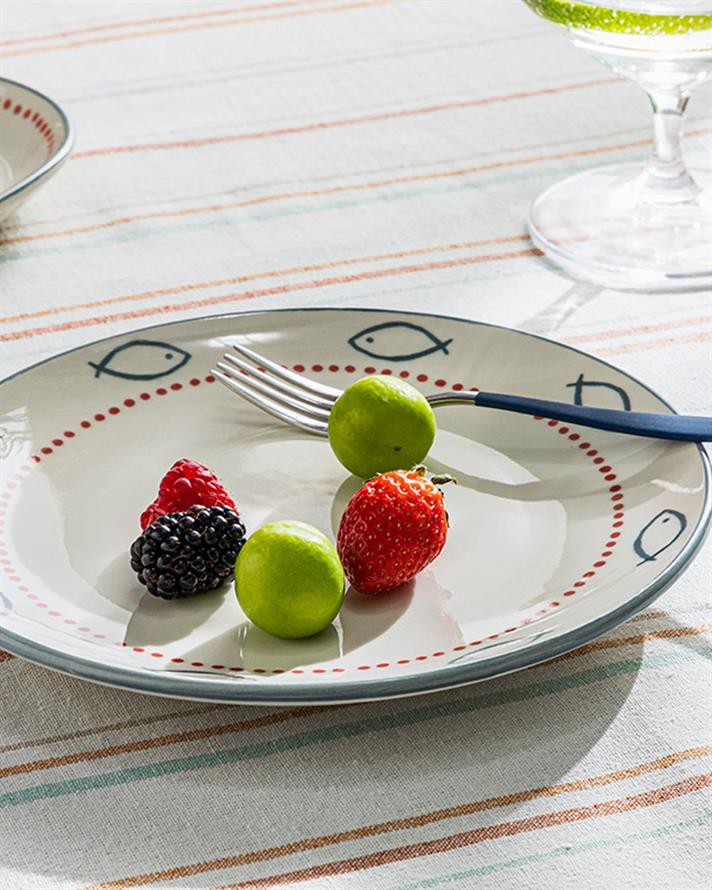 Aquatic Sea Porcelain Cake Plate 21 cm White