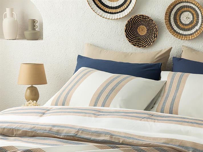 Aquatic Texture Set Lenjerie De Pat Dublu - Set Lenjerie De Pat Bumbac Poliester | English Home, 200 x 220 cm, Albastru