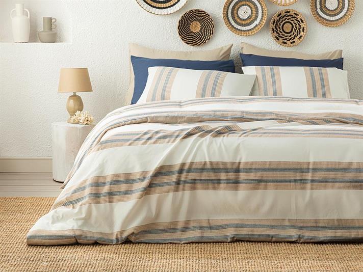 Aquatic Texture Set Lenjerie De Pat Dublu - Set Lenjerie De Pat Bumbac Poliester | English Home, 200 x 220 cm, Albastru