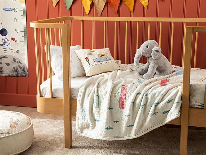 Araba Pătură Pentru Copii, Wellsoft, 100*120 Cm, Gri Deschis