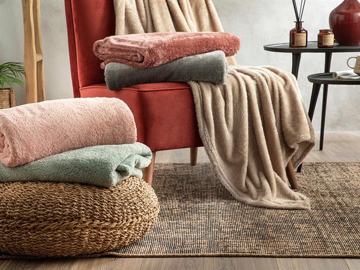 Pătură decorativă pentru fotoliu sau canapea, Arancia, poliester, 130x170 cm, gri