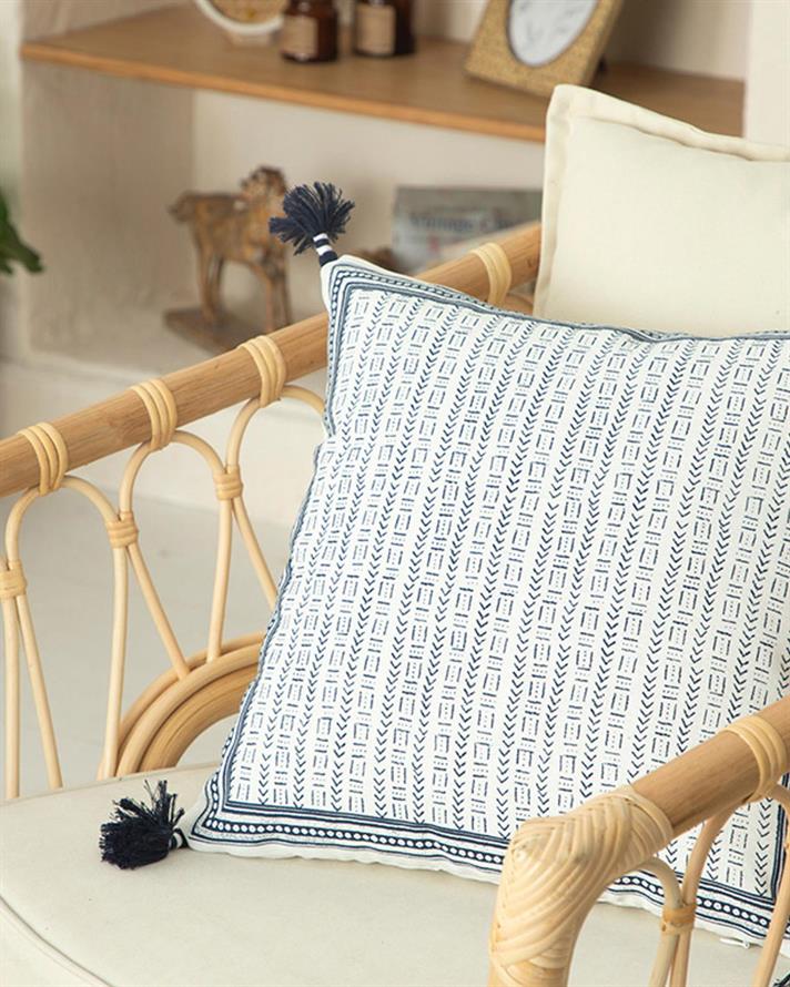 Arbre Printed Filled Cushion 43x43 cm White