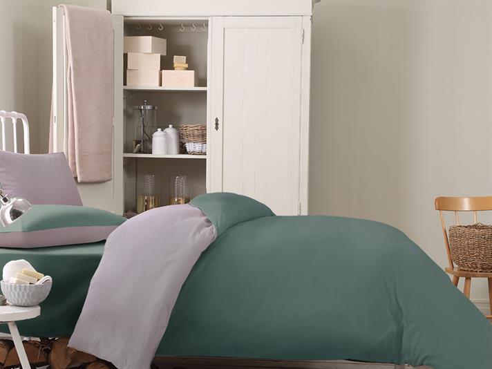  Lenjerie de pat completă pentru o persoană, Arcadia, bumbac, 160x220 Cm/ 100X200 cm/ 50x70 cm, verde