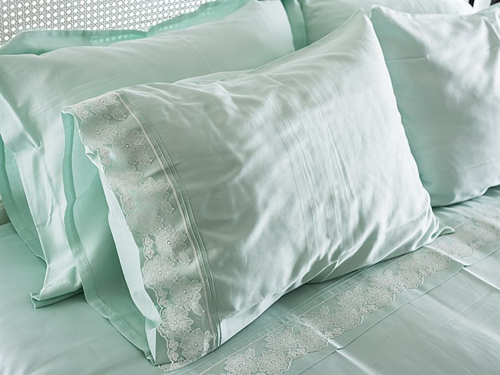 arie Bumbac Satinat Double Set Lenjerie De Pat 200x220 cm Mentă