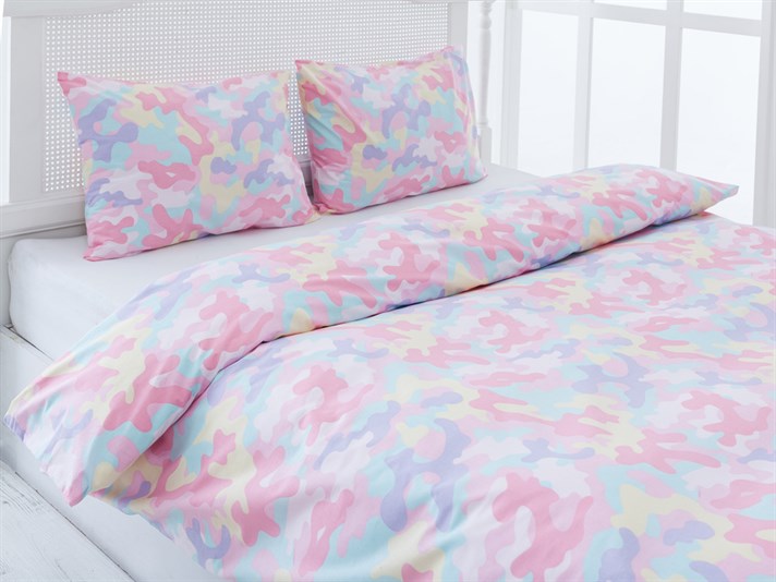 armată Cu Bumbac Double Lenjerie De Pat 200x220 cm Roz