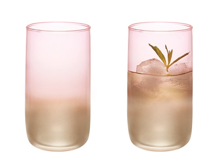 Armo Glass 4 Pcs Glass 365 ml Pınk Gold