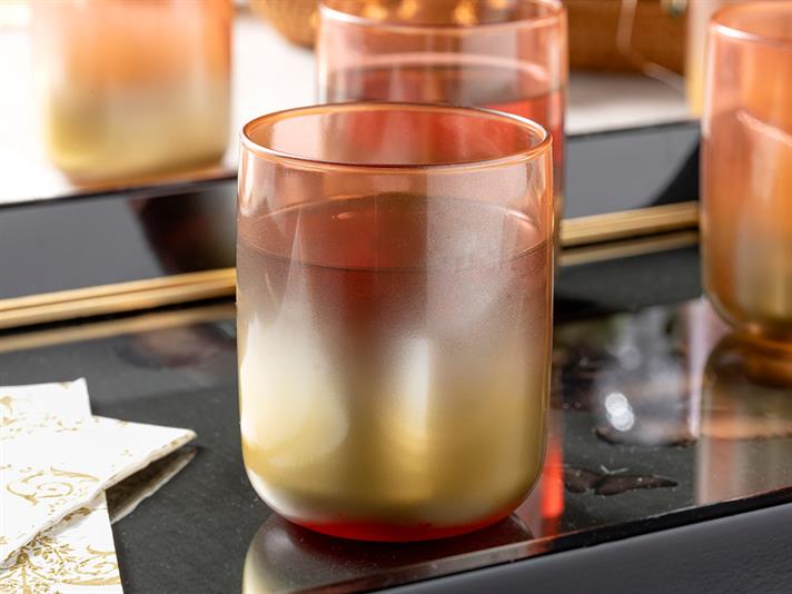 Armo Glass 4 Pcs Glass 270 ml Pınk Gold