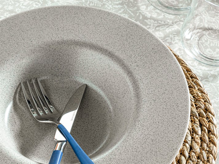 Armonia Ceramic Pasta Plate 28 cm Gray
