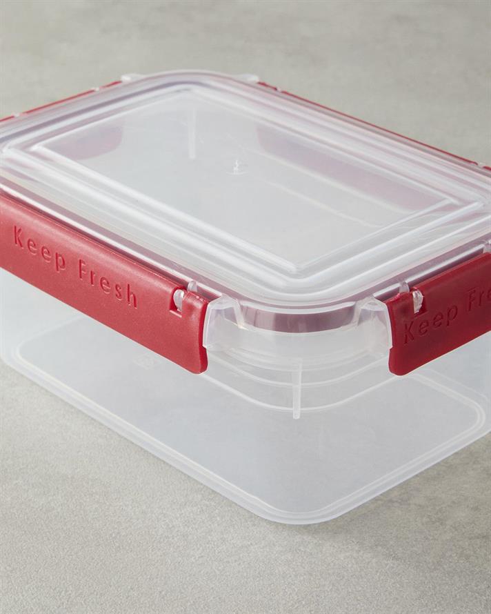 Plastic Cu 3 Piese Recipient Depozitare 15.5x21x 9 cm Bordo