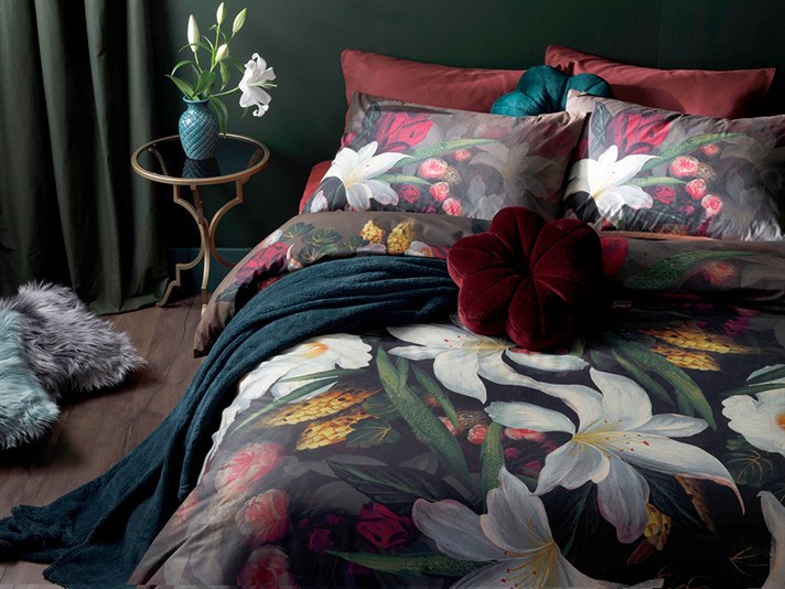 Art Bloom Cu Bumbac Super King Set Lenjerie De Pat 260x220 cm Cafeniu