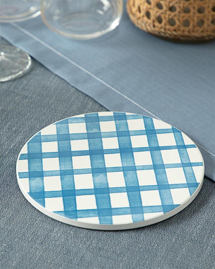 Art Pop Plaid Silicone Hot Mat 16 cm Blue