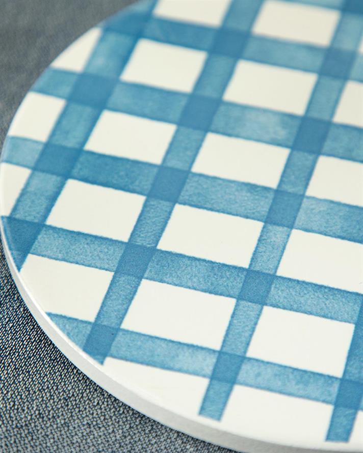 Art Pop Plaid Silicone Hot Mat 16 cm Blue