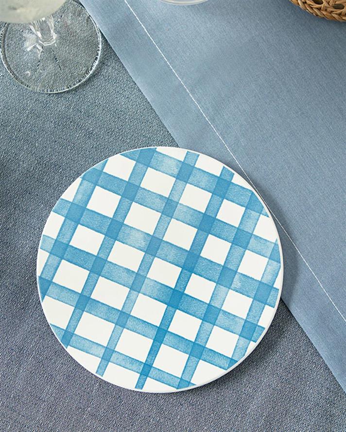 Art Pop Plaid Silicone Hot Mat 16 cm Blue