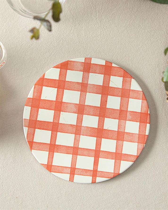 Art Pop Plaid Silicone Hot Mat 16 cm Orange,