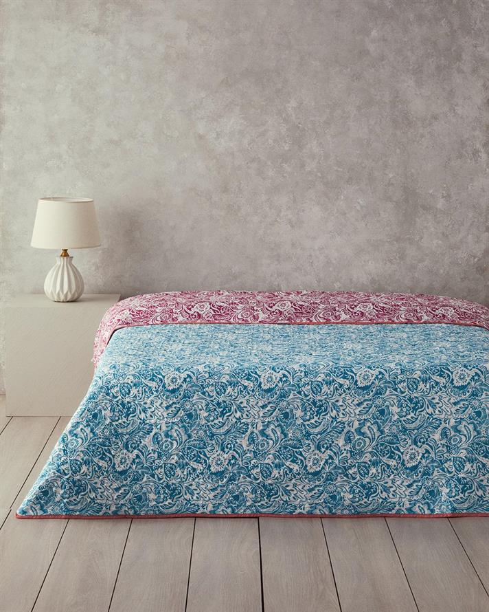 Folk Art For One Person Multi-Purposed Quilt 160x220 cm DarkPink