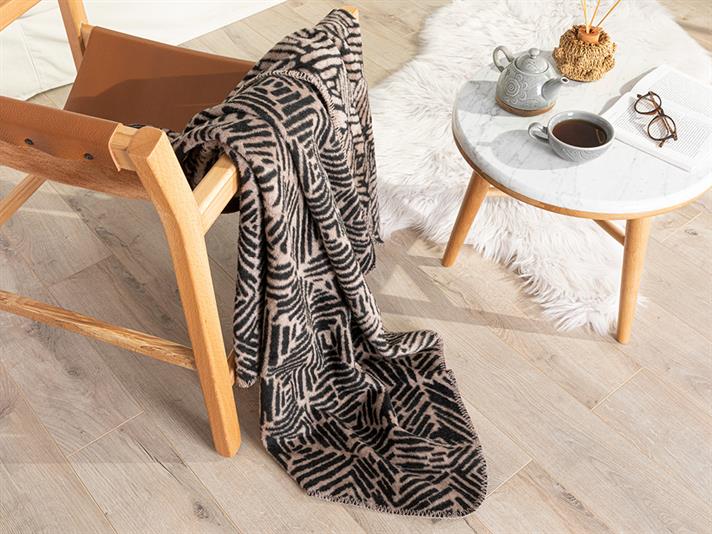 Pătură, pentru o persoană, Arty Stripe, acril, 130x170 cm, negru