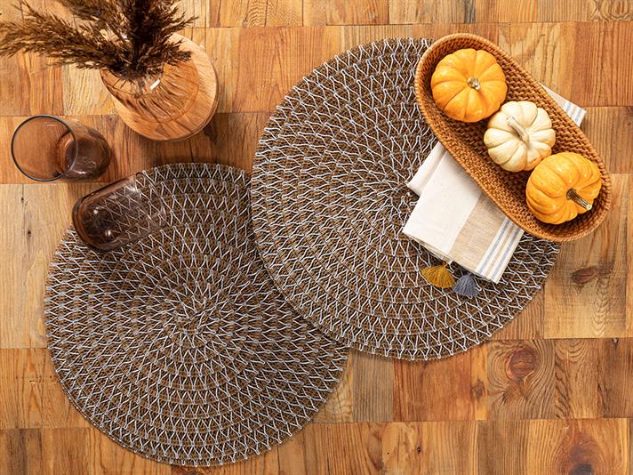 Arum Polypropilen 2 Set Place Mat 38 cm Brown