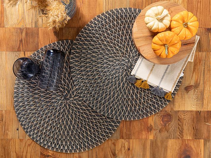 Arum Polypropilen 2 Set Place Mat 38 cm Gray