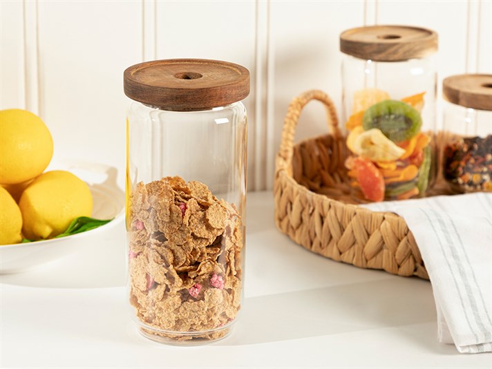 Ashley Borosilicate Glass Storing Jar 1000 ml Transparent