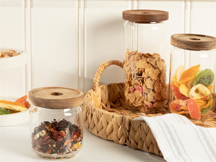 Ashley Borosilicate Glass Storing Jar 1000 ml Transparent