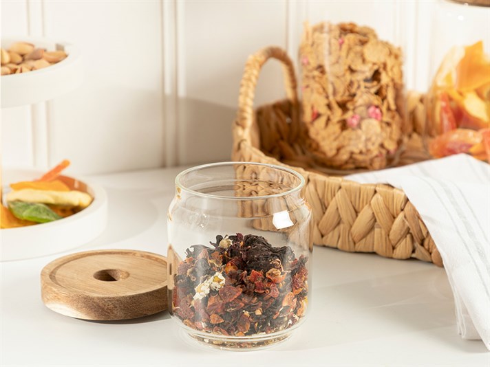 Ashley Borosilicate Glass Storing Jar 500 ml Transparent