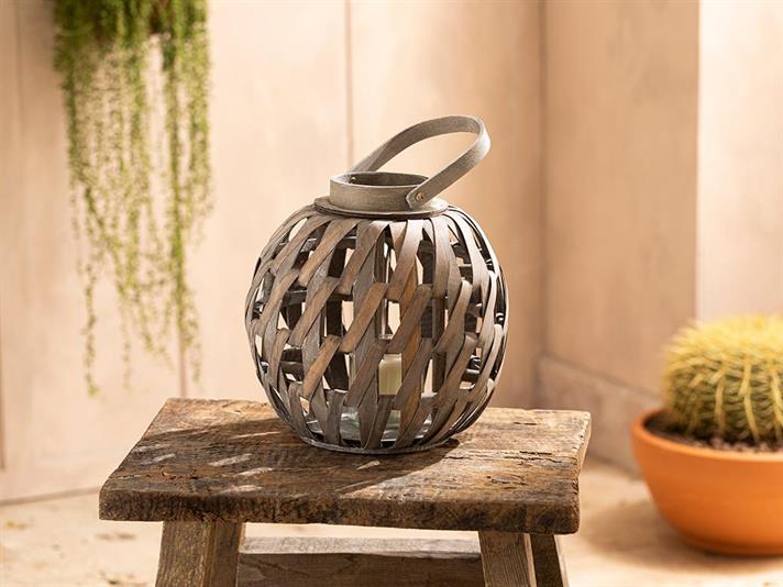 Astra Bamboo Lantern 27x25 cm Gray