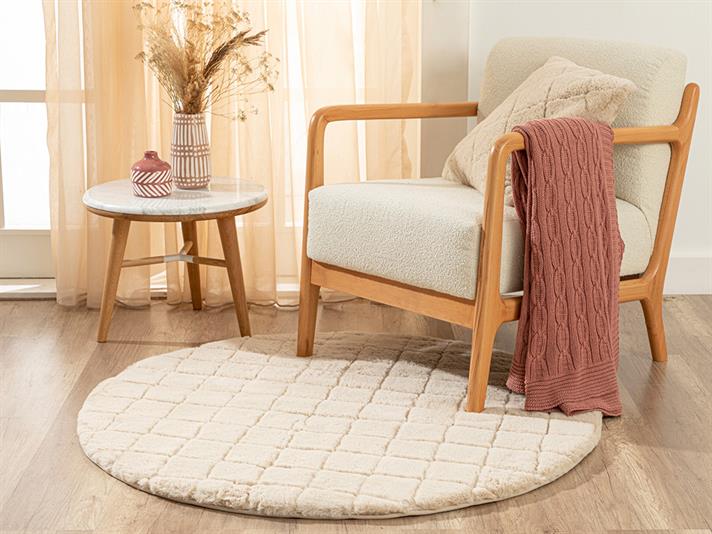 Atingere moale Pluș Rabbit Covor 120 cm Bej