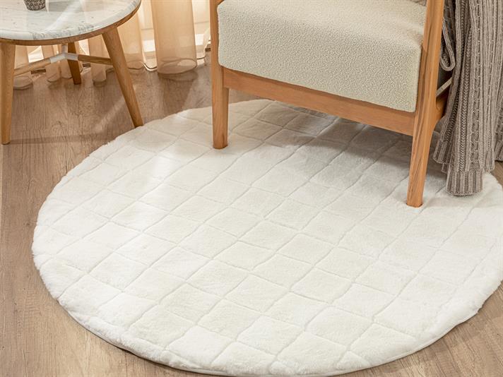 Covor imitație blană, Soft Touch, 120 cm, acril, alb