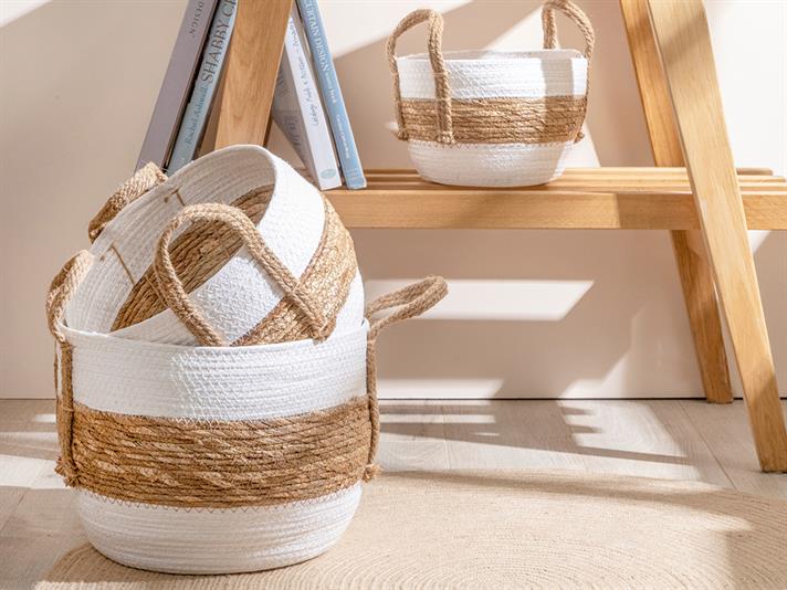 Audrey Coș , 23*23*16 Cm, Gri-Albastru