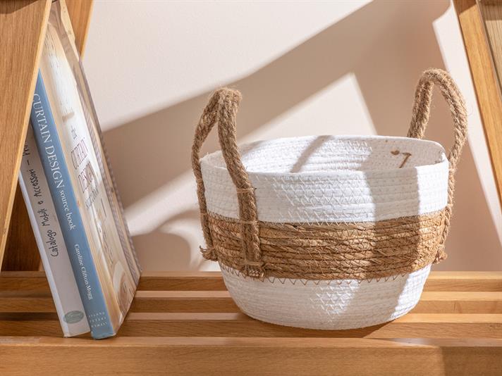 Audrey Coș , 23*23*16 Cm, Gri-Albastru