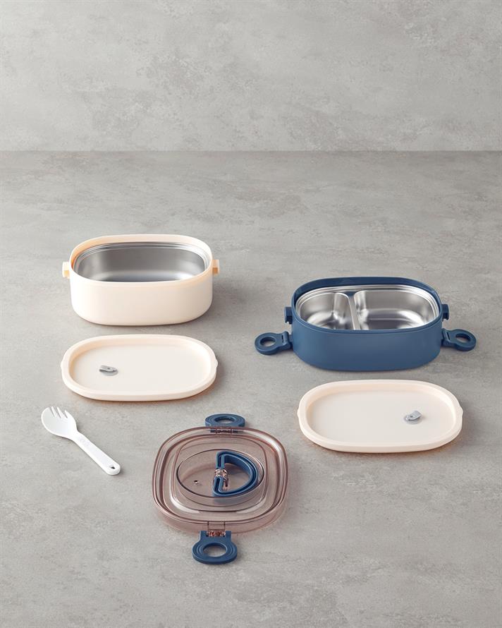 Audrey Oțel Inoxidabil 8 Piese Lunch Box 1900 ml Bleumarin