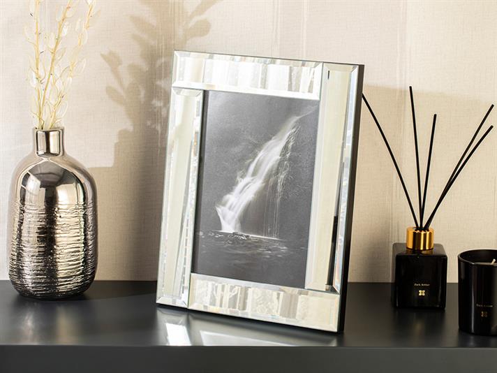 Ramă foto, Audrey, sticlă, 15x20 cm, argintiu