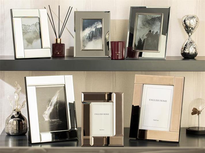 Ramă foto, Audrey, sticlă, 15x20 cm, argintiu