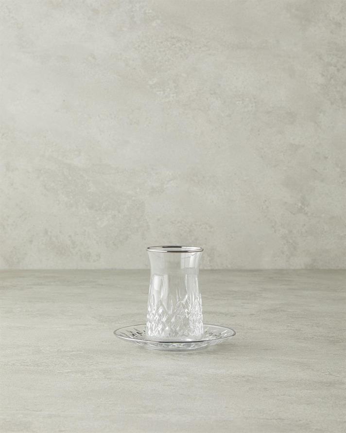 aureolă Sticlă 12 Piese 6 Persoane Serviciu Ceai 170 ml Gold