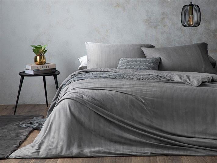 auroră Silky Touch Super King Set Lenjerie De Pat 260x220 cm Gri