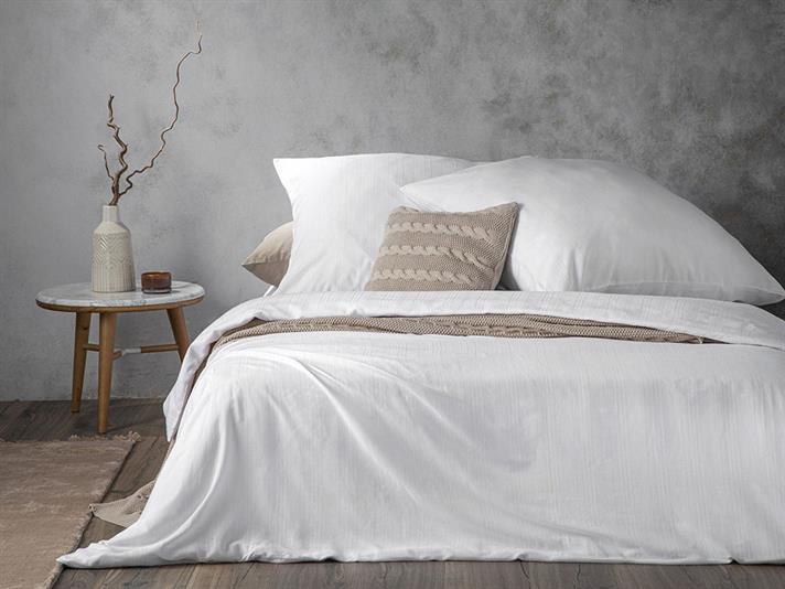  Lenjerie de pat completă, Super King, Aurora, bumbac-viscoză , 260x240 cm/ 200X200 cm/ 80x80 cm, alb