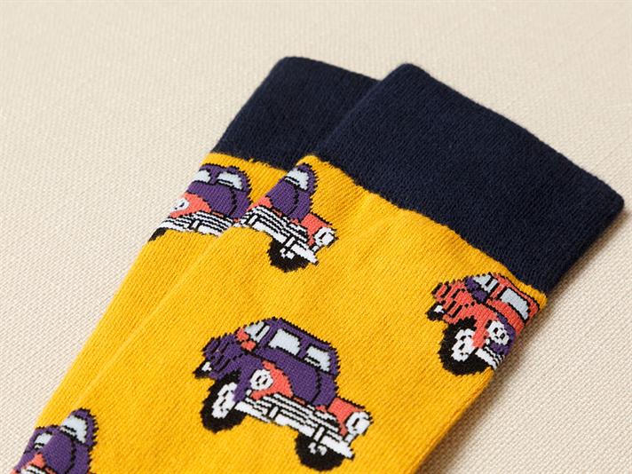 Peace Bus Cotton Socks Standart Yellow